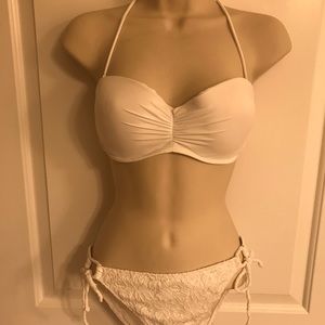 VS bikini 34D bandeau top and medium lacy bottom